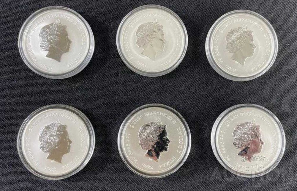 Срібло 8 шт по 1 унц Боги Олімпу Посейдон, Аїд, Гера, Афіна, Аполлон