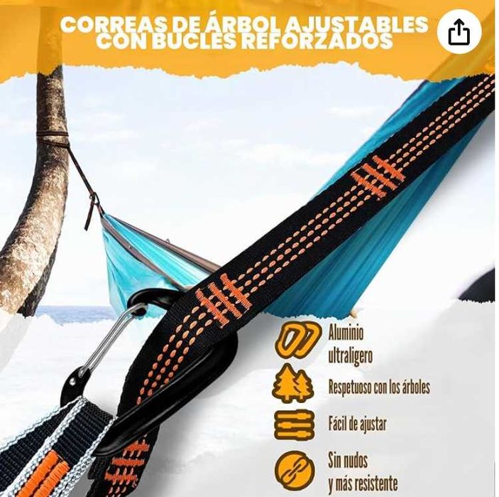 Rede de Descanso  XL 300 × 200 cm NOVA Ultra leve -  Camping Hammock