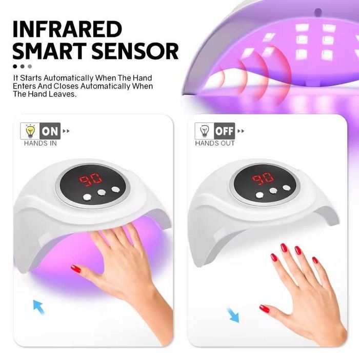 Catalisador de unhas LED profissional com ecrã digital, USB. Novo.