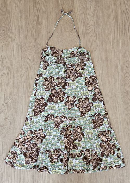 Vestido verde e castanho Roxy