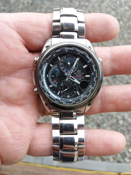 Zegarek CASIO EDIFICE duży masywny, instrukcja, pudełko.
