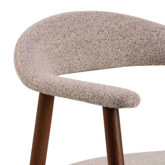 ADELE Beż stelaż orzech KRZESŁO DREWNIANE BOUCLÉ do salonu kuchni