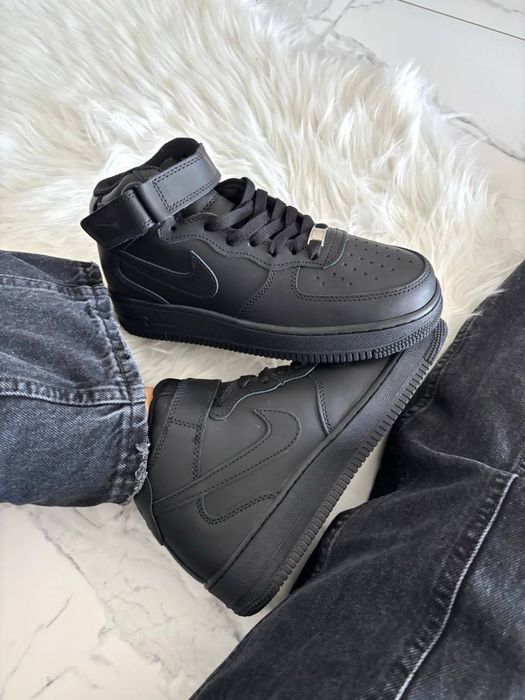 Nike Air Force 1 Classic High Black ХУТРО