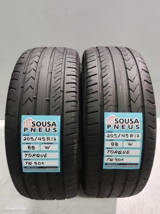 2 pneus semi novos 205-45r17 torque - oferta dos portes