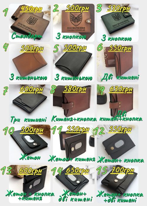 Шкіряні обкладинки для посвідчення, під жетон, кишенька. Гравіювання