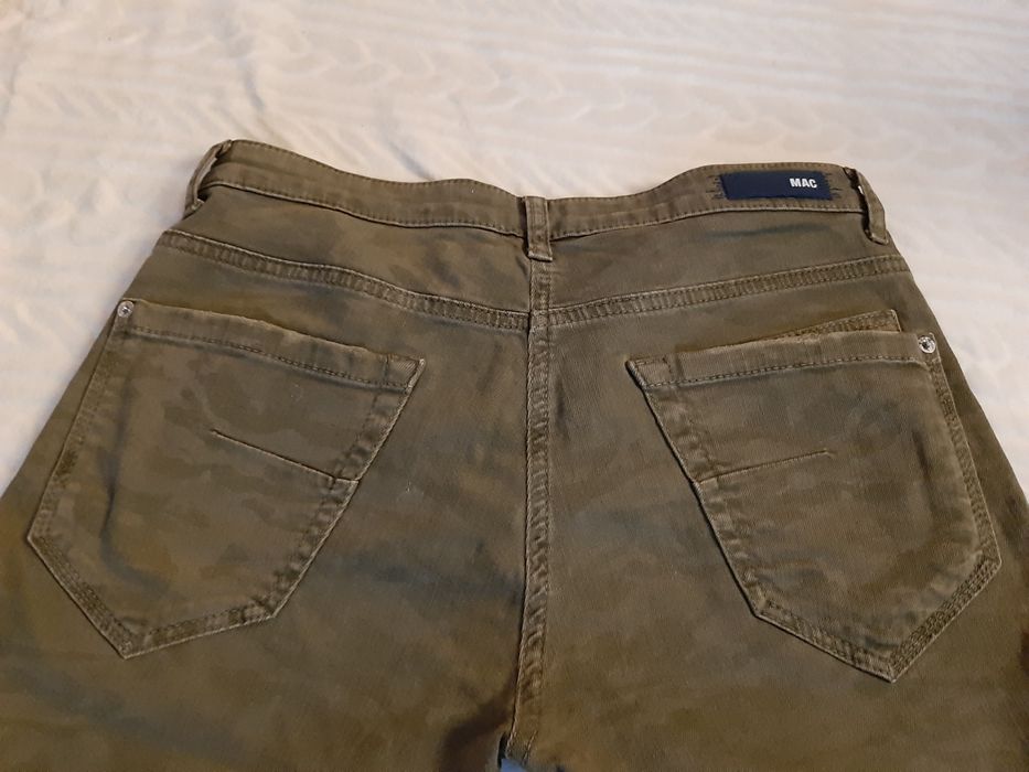 MAC jeans dżinsy moro oliwka khaki lampas w 34 42