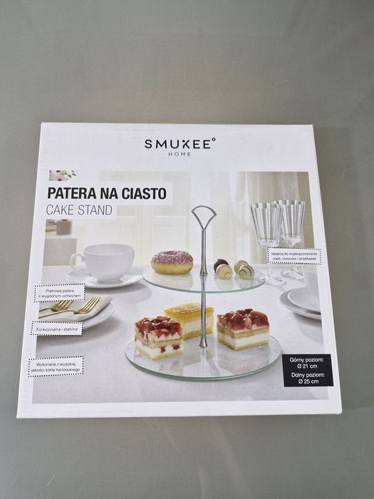 Patera Dwupiętrowa Etażerka Szkło Hartowane