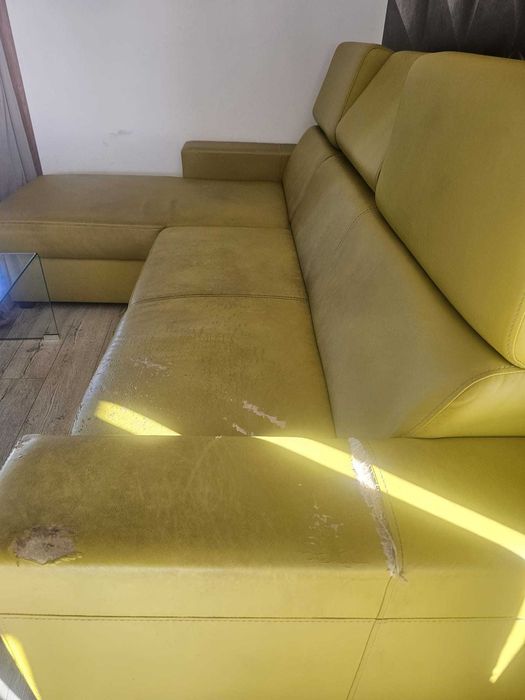 Oddam używany narożnik Matrix ekoskóra limonka