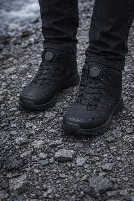 Тактичні військові демісезонні черевики на автошнурівці Чорні 40-45р