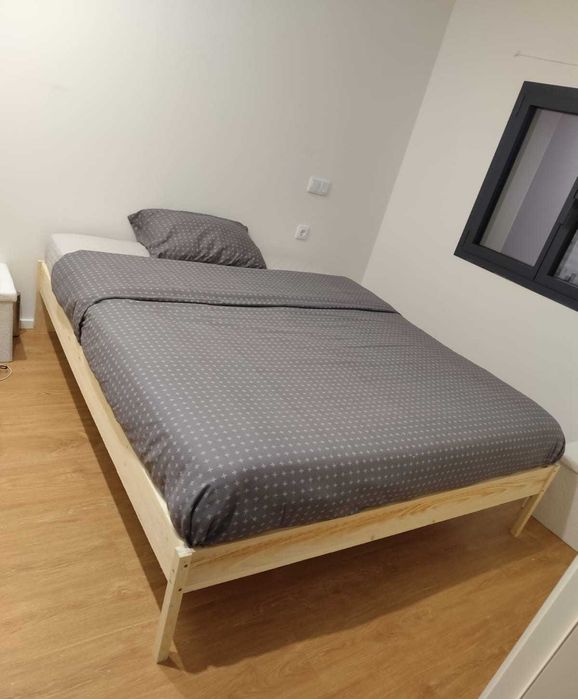 Cama completa (colchão + protetor + lençol + estrutura + estrado)