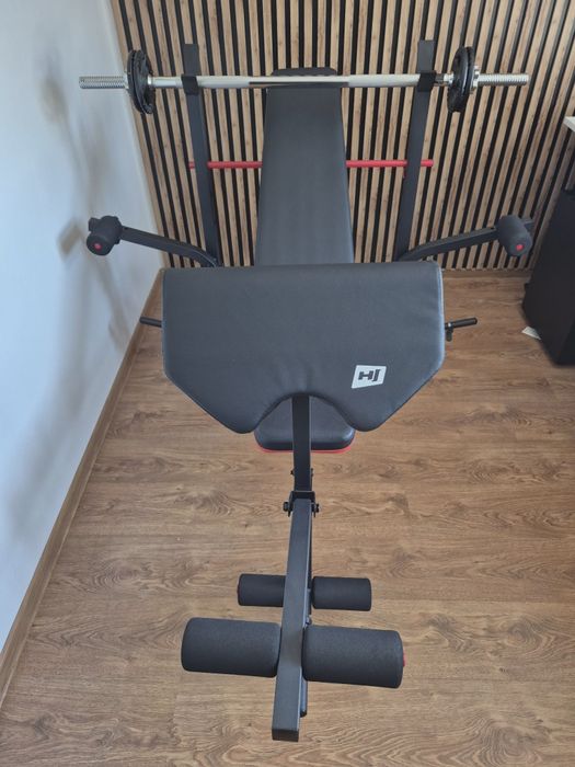 Ławka treningowa HS-1055 pro z modlitewnikiem oraz gryf