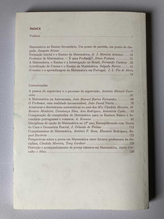 A Matemática e o Ensino: Problemas e Perspectivas em Portugal