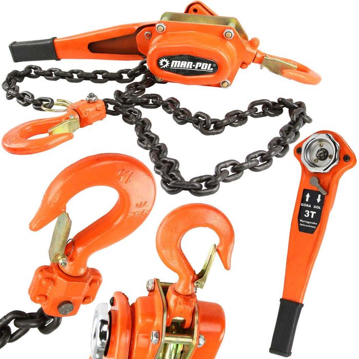 Ręczna wciągarka łańcuchowa grzechotkowa 3000kg 3T kifor rukcug NOWA