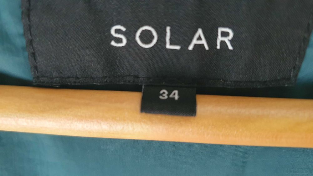 Płaszcz zimowy Solar, kurtka ocieplana, rozmiar 34, zielony