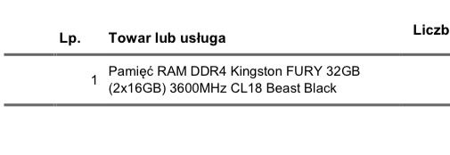 RAM Kingston FURY Beast 32GB (2x16GB) DDR4-3600 CL18