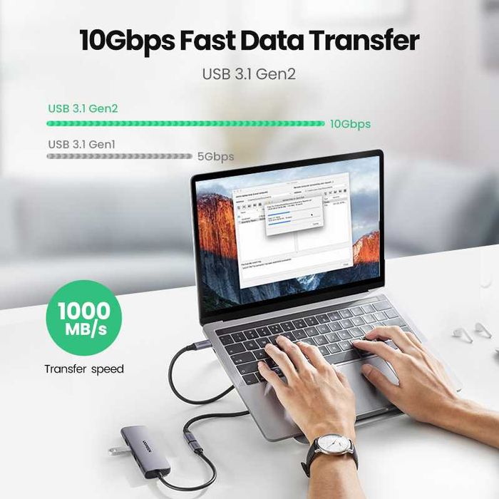 Кабель подовжувач папа-мама Type-C 3.1 удлинитель Тайп-С UGREEN 1м