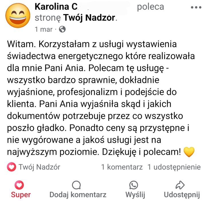 Świadectwo Energetyczne - Twój Nadzór