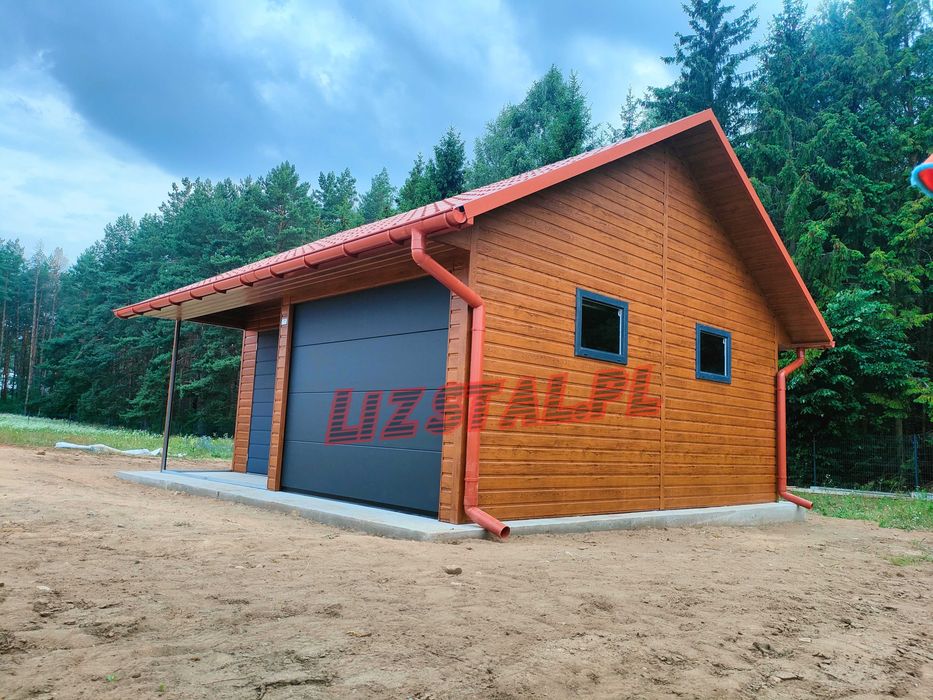 Garaż 6×6 m – brama segmentowa, wypusty, podbitka, profile ocynkowane - Widok 4