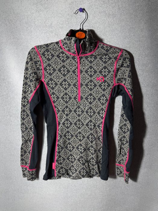 Bluza Kari Traa S logowany half zip outdoor 100% merino wool damska