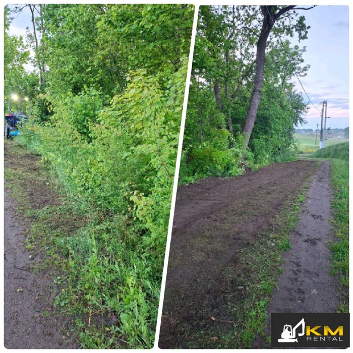 Usługi kosiarka bijakowa mulczujaca oczyszczanie działek separacyjna