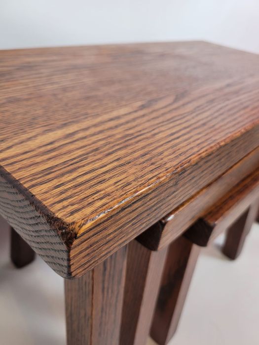 Taborety Trojaki dębowe