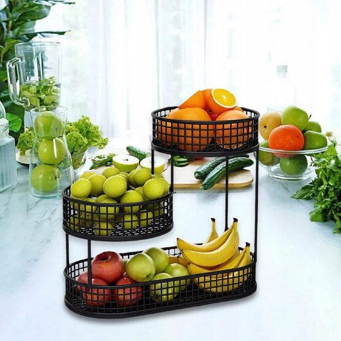 Kosz na owoce 3-poziomowy metalowy przechowywanie 32cm