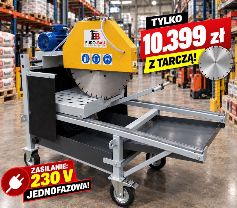 Przecinarka stołowa 230V piła budowlana do cegły bloczków Porotherm Ytong silikatu diamentowa Norton Clipper JUMBO NOWA polski producent