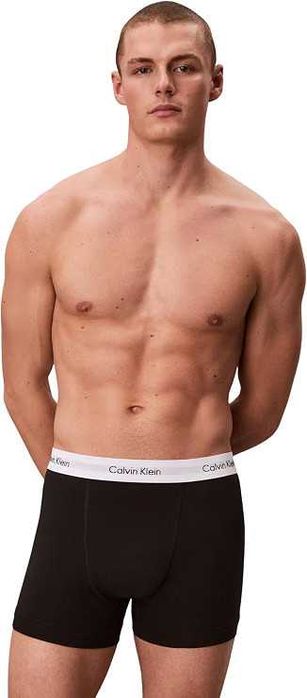 CALVIN KLEIN 3-pak Bokserki Męskie Bawełna Elastyczne Czarny/Biały XL