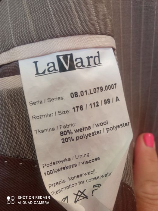 Garnitur męski Lavard wełna, wiskoza
