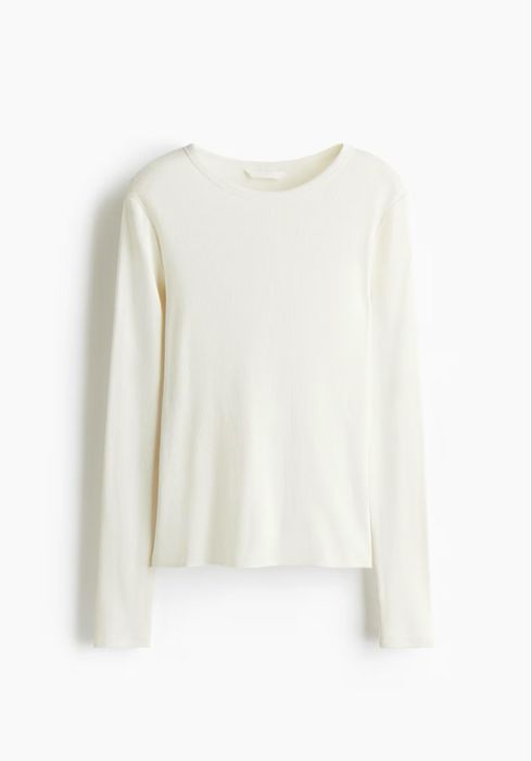 Базовий лонгслів в рубчик H&M