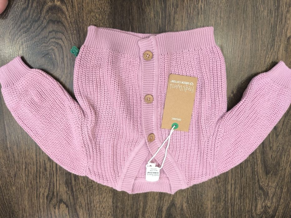 Кардиган кофта на дівчинку 68 ,74,80 ,кардиган в'язаний,кофта Green cotton