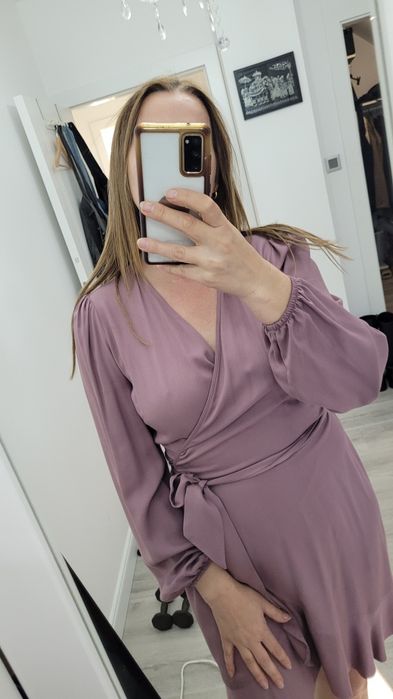 Reves liliowa sukienka koperowa