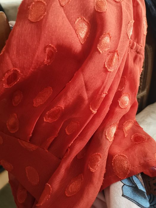 Ruda pomarańczowa bluzka h&m L długa tunika koszula