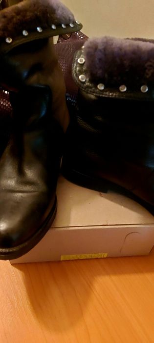 Сапоги зимние кожаные