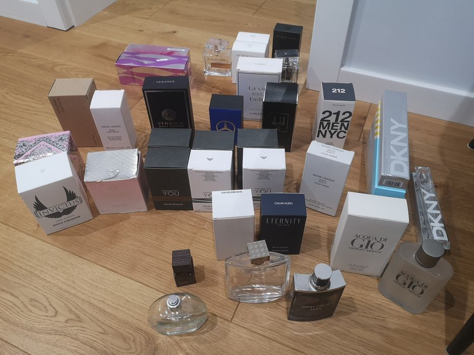 Kolekcja flakony butelki po perfumach