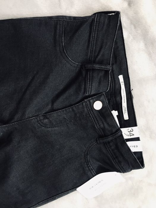 Zara 34 Cropped spodnie Jeansy Nowe Czarne Metki