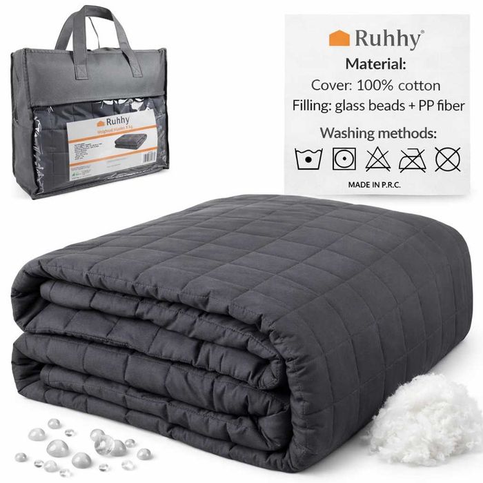 Kołdra obciążeniowa 8 kg 150x200 cm sensoryczna szara