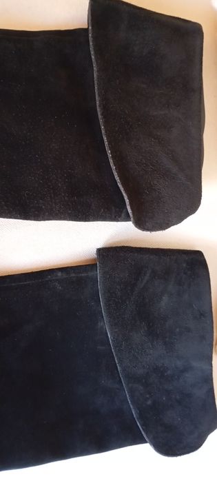 Bota de cano alto preto em camurça Jet Set made in paris