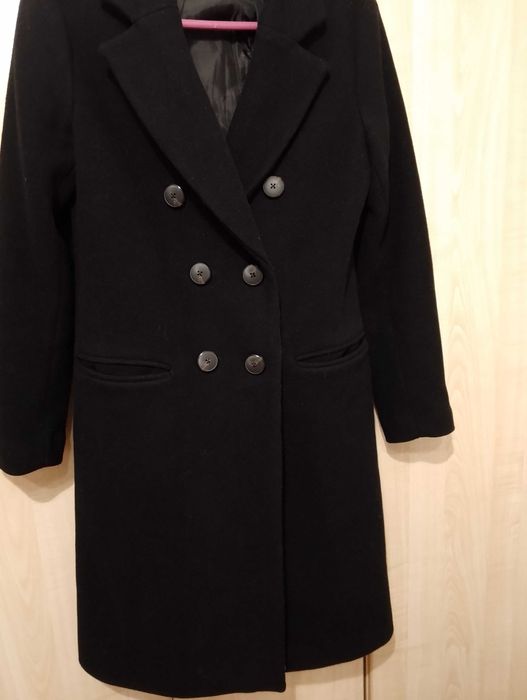 płaszcz czarny  ZARA BASIC XS