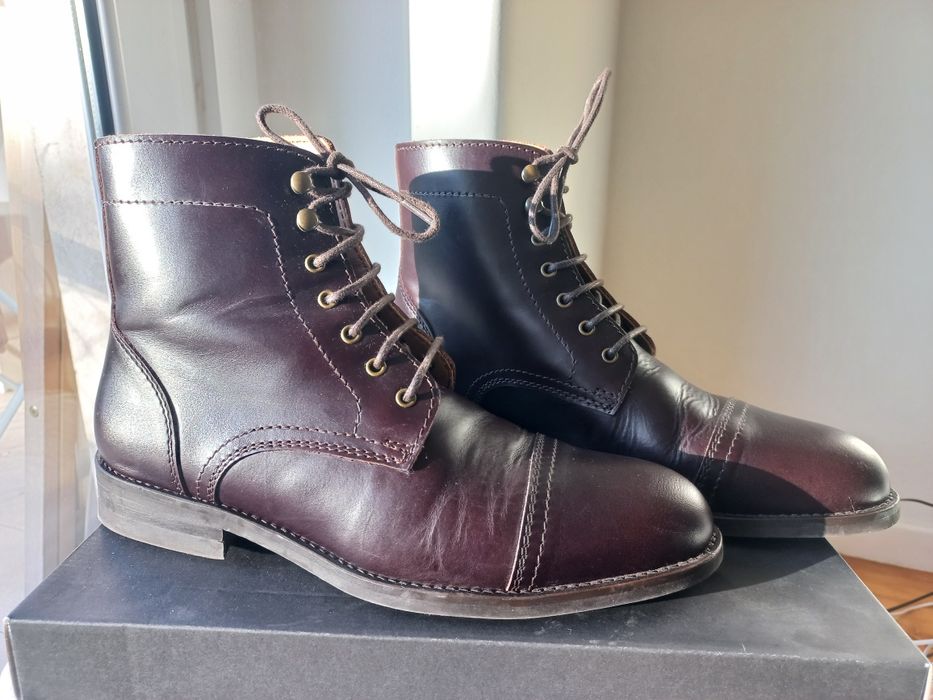 Botas em couro homem 41 castanhas como novas