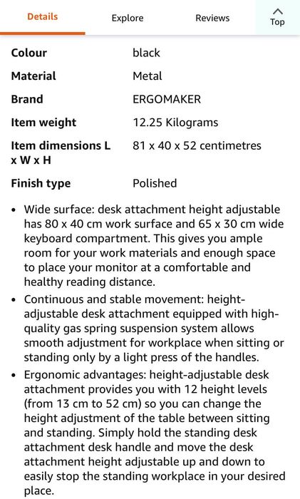 Conversor de mesa ergonómica para trabalhar com altura ajustável