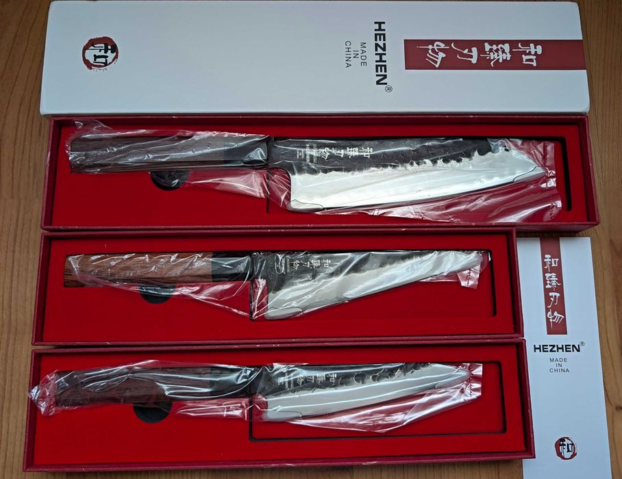 Набор кухонных ножей HEZHEN Classic Japanese 3-layer 10Cr15CoMoV 3 шт.