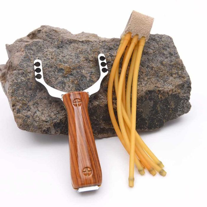 Potężna proca zanętowa wędkarska myśliwska 3 gumy