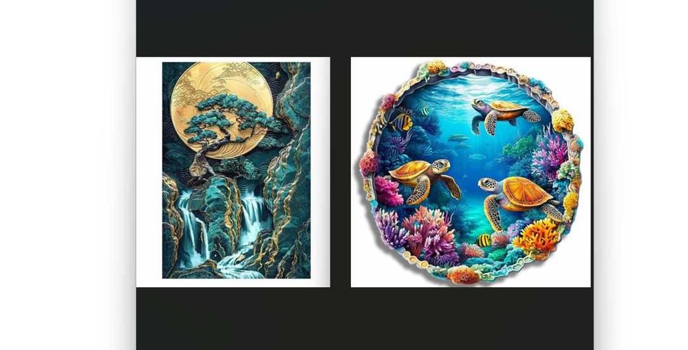 2 x Puzzle Motyw wody Wodospad Podwodny świat Drewniane A5 Mikołajki