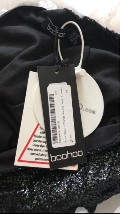 Piękna czarna brokatowa mini sukienka 44/46