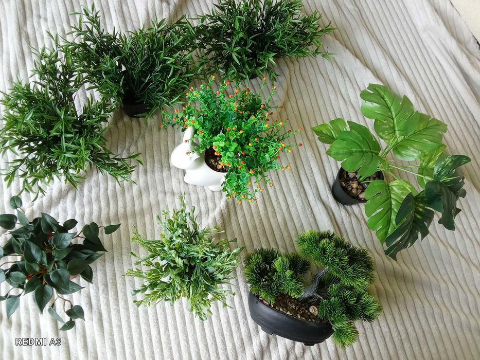 Hejka, IKEA, kwiat sztuczny w doniczce, maranta, bambus