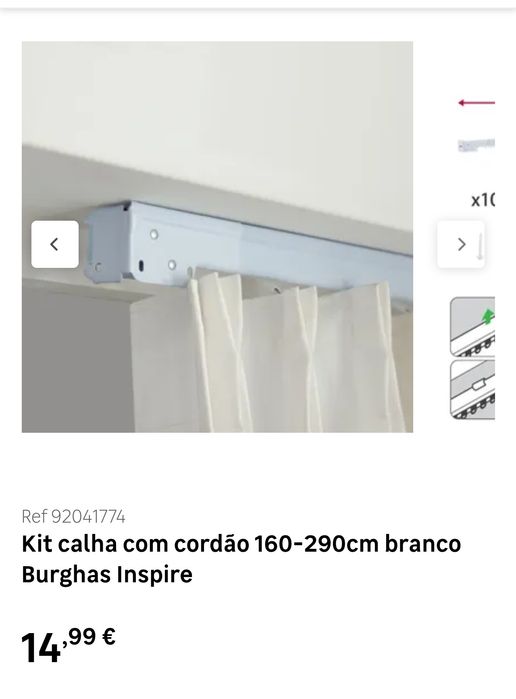 Varão 160 até 290cm novo