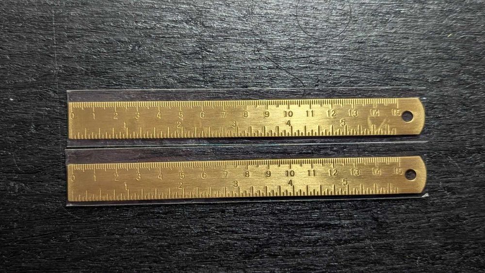 Линейка латунная, лінійка латунна - 15см