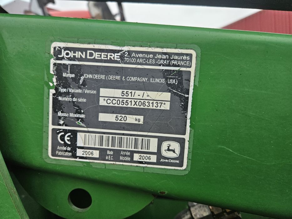 Ładowacz czołowy tur john deere oryginalny 551 pasuje do 5620,5720  58