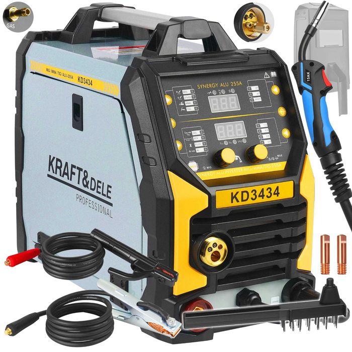 Spawarka Inwertorowa 255A MIG FLUX MMA TIG LIFT Synergia Zestaw *